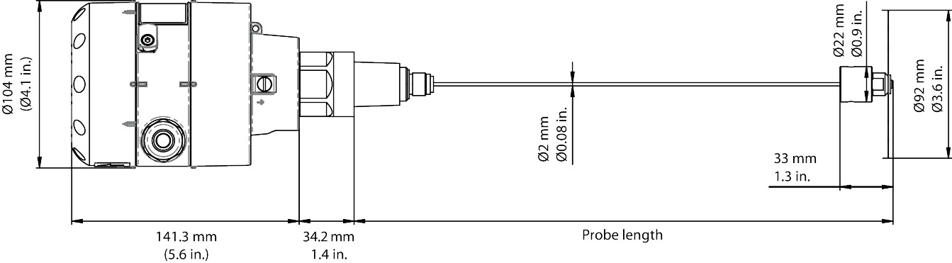 Liquid level sensor, AKS 4100, Cable version