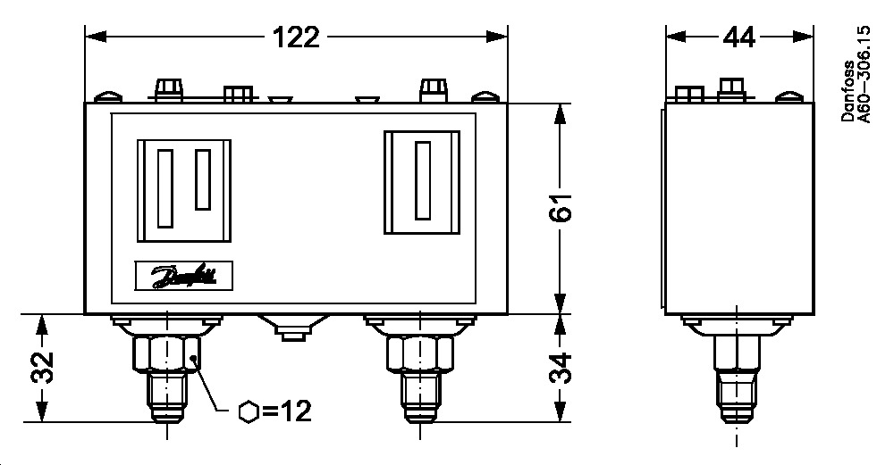 KP15 Pressure Switch HP/LP  HP Manual Reset - LP Auto Reset - HP/LP Alarm