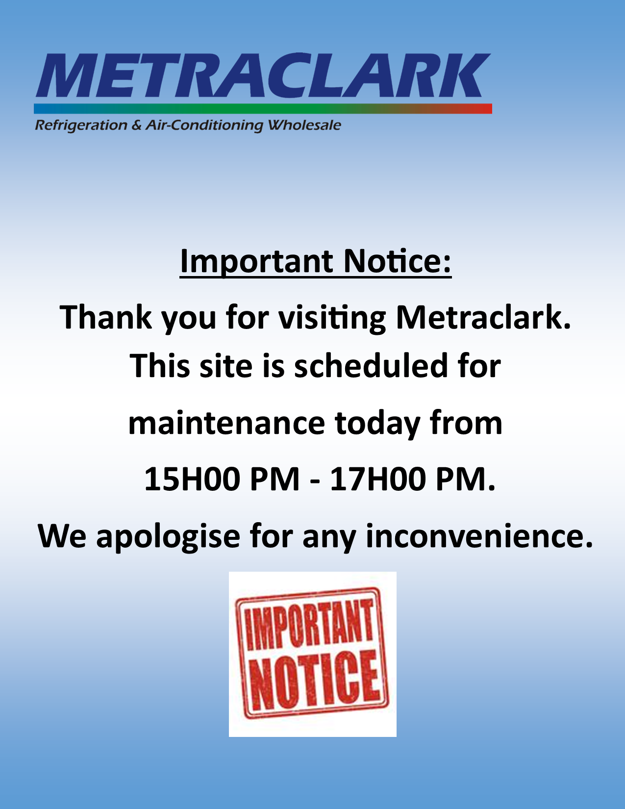 Important Notice: Maintenance Scheduled